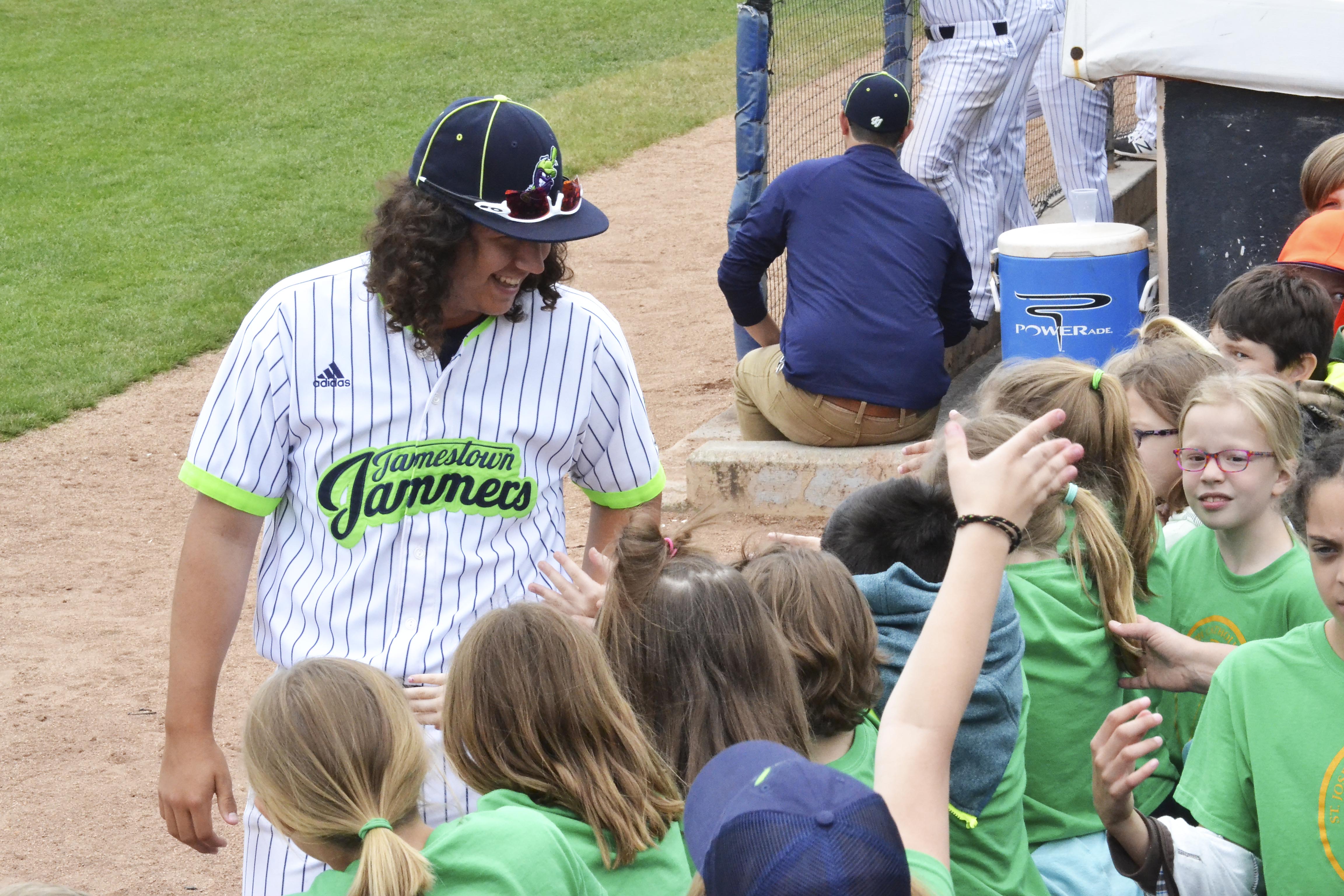 St. Joe’s kids take in Jamestown Jammers game, get to see local product